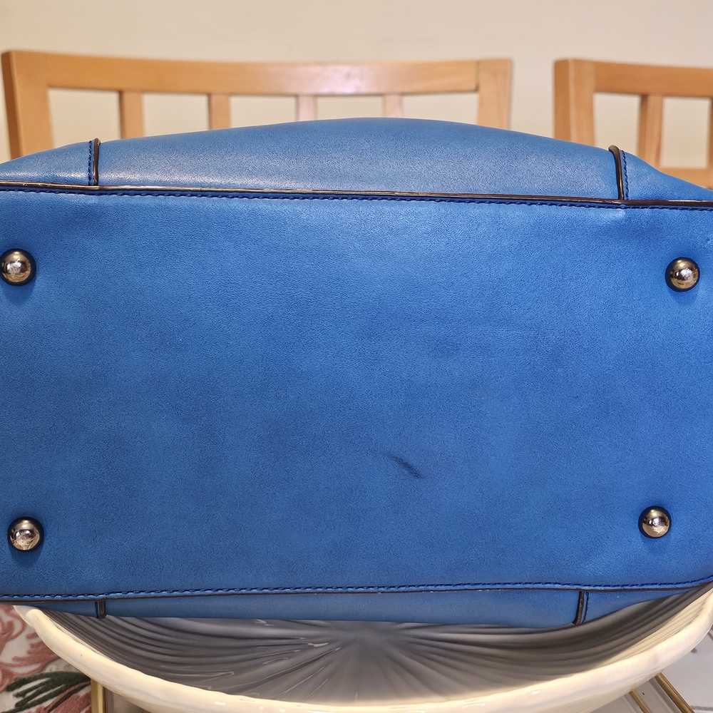 Prada Blue Studded Leather Tote - Picture 7 of 14